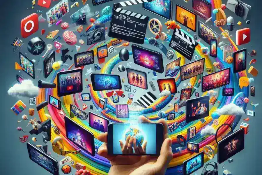 "Captivating image showcasing vibrant Reels and Shorts content on mobile screens, highlighting the revolution of dynamic video in modern social media platforms."