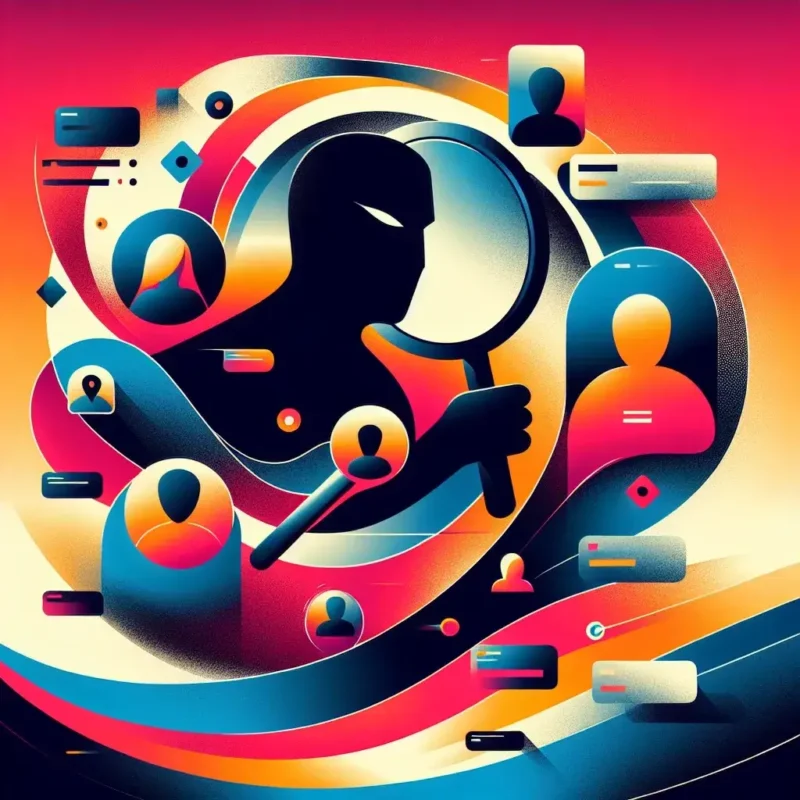 "Vista de una pantalla de smartphone mostrando una interfaz de Instagram anÃ³nimo, con perfiles ocultos y contenido no identificado, ilustrando la temÃ¡tica de la guÃ­a completa para navegar en el mundo de las redes sociales privadas."